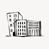 Office buildings, real estate, property doodle psd