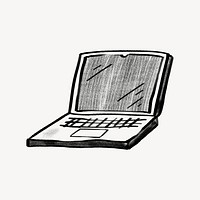 Laptop, digital device doodle  psd