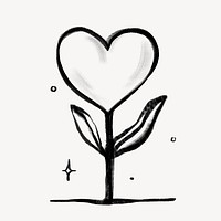Heart plant, social media doodle