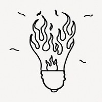 Flaming light bulb doodle
