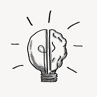 Brainy light bulb doodle