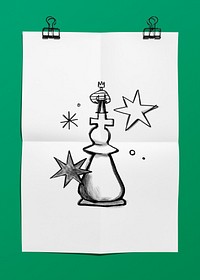 Chess piece doodle on a poster