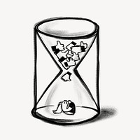 Social media likes hourglass doodle psd