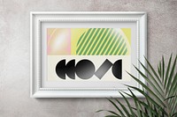 Photo frame mockup, houseplant decor  psd