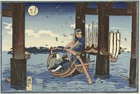 Tsukuda Island, Utagawa Kuniyoshi (1831–1835) print in high resolution by Utagawa Kuniyoshi. Original from the Rijksmuseum. 