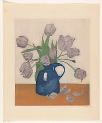 Tulpen in een kan (1887), still life tulips. Original public domain image from the Rijksmuseum.