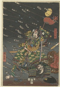 De laatste aanval van de Kusunoki te Shijonawate, Utagawa Kuniyoshi (1847) print in high resolution by Utagawa Kuniyoshi. Original from the Rijksmuseum. 