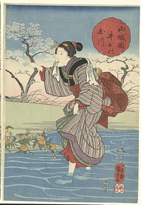 De Ide Tama rivier in de provincie Yamashiro, Utagawa Kuniyoshi (ca. 1847) print in high resolution by Utagawa Kuniyoshi. Original from the Rijksmuseum. 