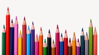 Colored pencils, isolated stationery image psd