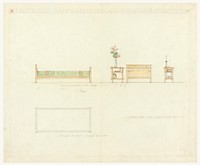 Bed and Side Stand, Henry J. Allen Residence, Wichita, Kansas