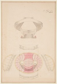 Elevation and Plan for a Staircase Model in the English Style by Françoise Gillet