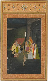 A visit at night to a mullah, Mughal Court