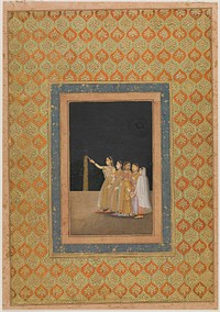 Court Ladies Playing with Fireworks, attributed to Muhammad Afzal