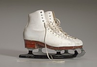 Pair of white figure skates worn by Debi Thomas