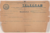 Telegram to L.C. Handy from William M. Riley