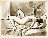 Reclining Female Nude by Carl Newman