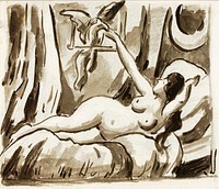 Reclining Female Nude by Carl Newman