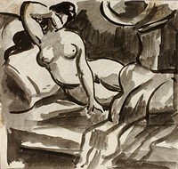 Reclining Female Nude by Carl Newman