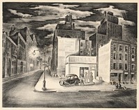 (Untitled) (Cityscape with Gas Station)