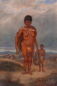 Hottentot Woman and Children by Antonion Zeno Shindler, 1813 Bulgaria-died Washington, DC 1899