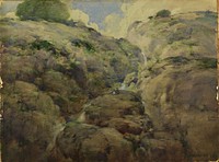 Mountain Gorge, Colorado by William Henry Holmes, born Cadiz, OH 1846-died Royal Oak, MI 1933