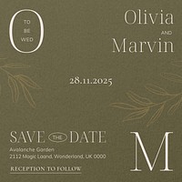 Wedding RSVP Instagram post template, editable text vector