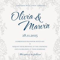 Aesthetic wedding Instagram post template, editable text vector