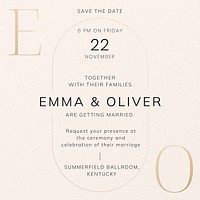 Wedding reception Instagram post template, editable text vector