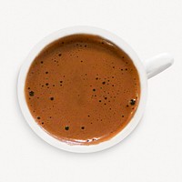 Espresso coffee cup, morning beverage isolated image psd