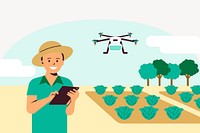 Digital farming technology illustration vector