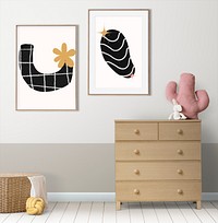 Picture frames mockup,  children's room decoration psd