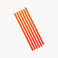 3D orange lines, stripes shape vector