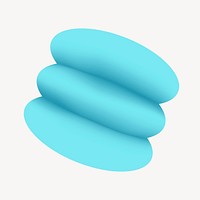 3D blue abstract shape vector