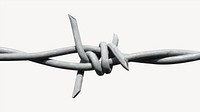 Barbed wire border, isolated image psd