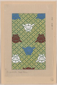 Ito nishiki (yarn brocade) stylized designs, possibly of rabbits, for kimonos (ca.1750-1900) print in high resolution. Original from Library of Congress. 