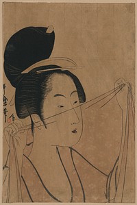 Japanese woman. Original public domain image from the Library of Congress.