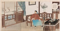 Admiral Ding Ruchang of the Chinese Beiyang Fleet, Totally Destroyed at Weihaiwei, Commits Suicide at His Official Residence (1895) print in high resolution by Mizuno Toshikata. Original from the Saint Louis Art Museum. 