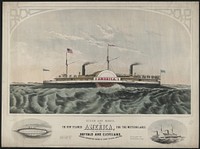 Design and model of the new steamer America, for the western lakes (1851). Original from the Library of Congress.