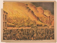 The Great fire at Chicago Oct. 9th 1871. View from the west side Original from the Library of Congress.