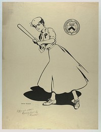 Princeton University woman baseball player (1905). Original from the Library of Congress.