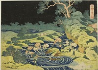 Hokusai's Fishing by Torch in Kai Province (Koshu hiburi) from the series &ldquo;One Thousand Pictures of the Ocean (Chie no umi)&rdquo;. Original from The Art Institute of Chicago.