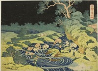 Hokusai's Fishing by Torch in Kai Province (Koshu hiburi) from the series “One Thousand Pictures of the Ocean (Chie no umi)”. Original from The Art Institute of Chicago.