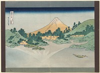 Hokusai's Reflection in Lake at Misaka in Kai Province (Kōshū Misaka suimen), from the series Thirty-six Views of Mount Fuji (Fugaku sanjūrokkei. Original from The Cleveland Museum of Art.