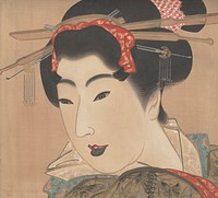 Geisha (right of a triptych of Three Beauties) (1830s) painting in high resolution by Mihata Joryu.  Original from the Minneapolis Institute of Art.