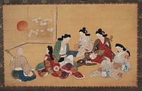 Musical Party during late 17th century painting in high resolution by Hishikawa Moronobu.  Original from the Minneapolis Institute of Art.