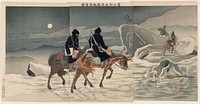 Scouting Enemy Movements on the Ice near Yingkou (1895) print in high resolution by Nitta Seizō. Original from the Saint Louis Art Museum. 