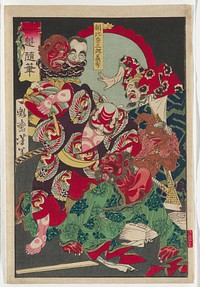 Asahina Saburō Yoshihide (1872&ndash;1873) print in high resolution by Tsukioka Yoshitoshi.  Original from the Minneapolis Institute of Art.