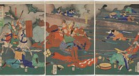 Picture of the Great Battle of Kawanakajima (1866) print in high resolution by Tsukioka Yoshitoshi.  Original from the Minneapolis Institute of Art.