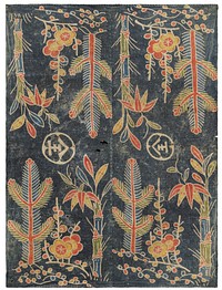 Wrapping cloth (uchikui) with pine, bamboo, and plum (shōchikubai) motif during 19th century textile in high resolution.  Original from The Minneapolis Institute of Art.
