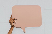 Hand showing a blank speech bubble